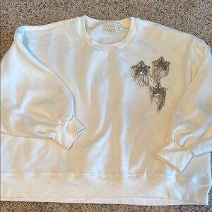 Judith March White Sweater with Embellished Design XL